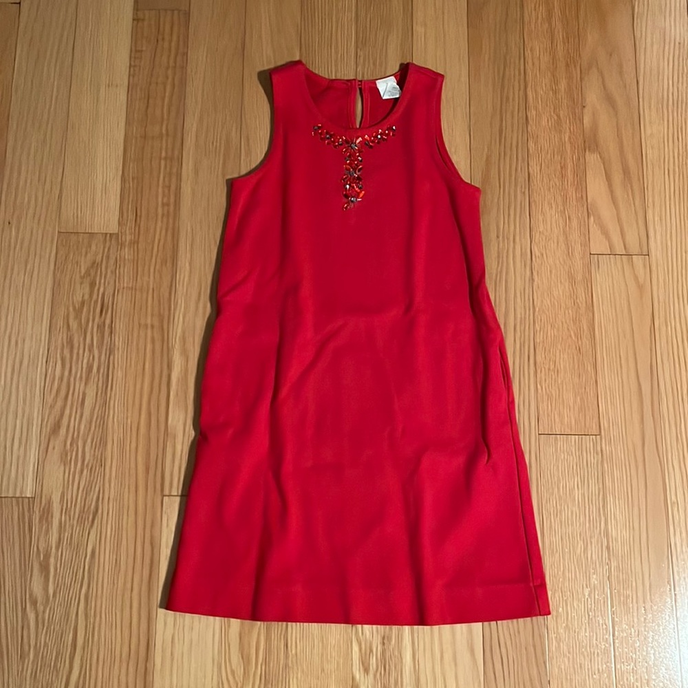 J.Crew Cuts festive red dress. Missing one rhinestone. It has pockets!